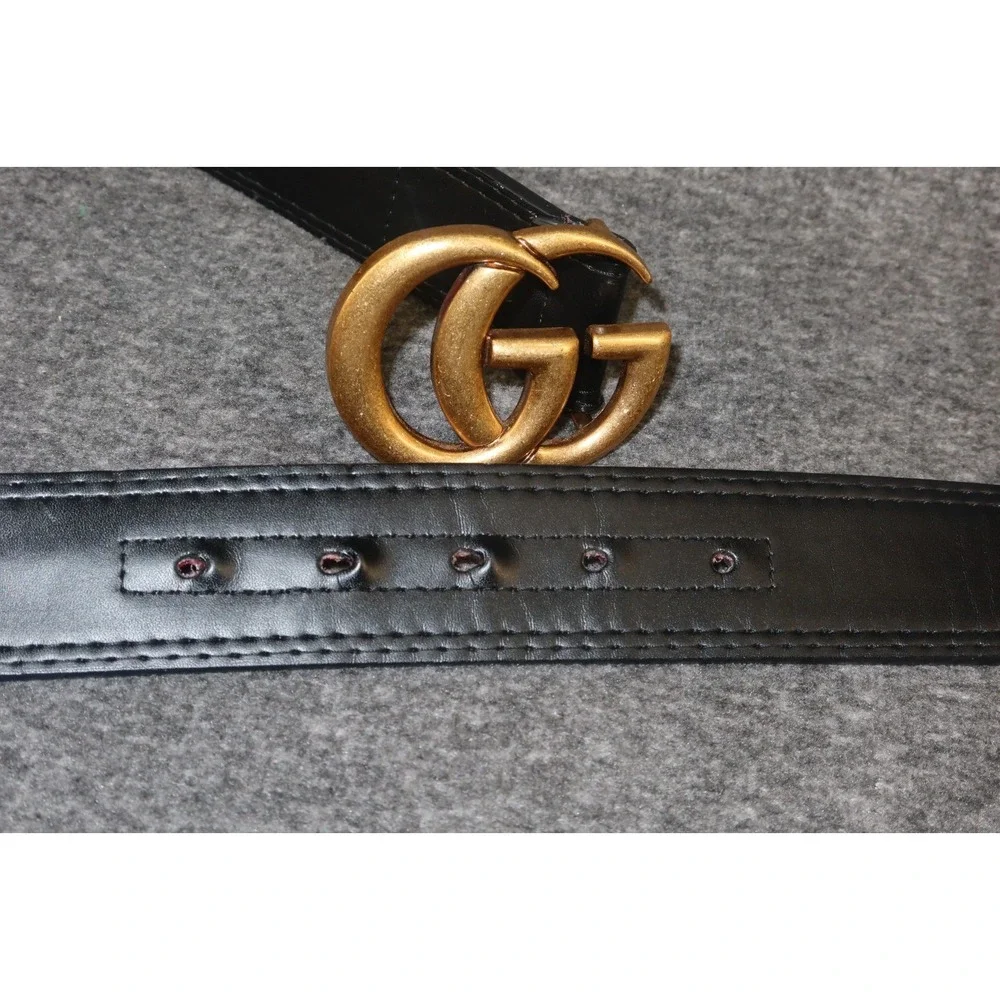 Gucci Green/Red Web Fabric & Leather, GG Logo Buckle Belt Size 44 / 110 cm